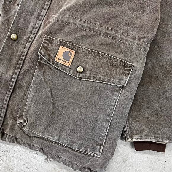 Vintage Carhartt Western Long Santa Fe Chore Coat Jacket Chestnut Mocha Brown M - Picture 6 of 16